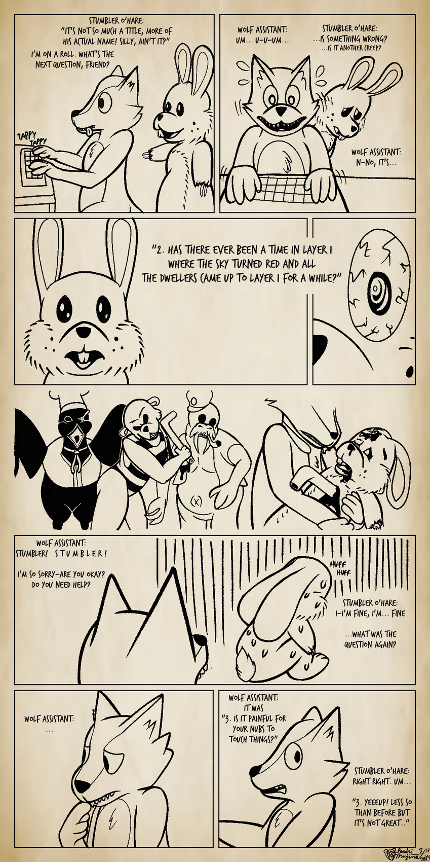 wolf variant 2, gary wilson, stumbler o'hare, nathan stewart, olivia finch, and etc (broadside beach and etc) created by lendri mujina