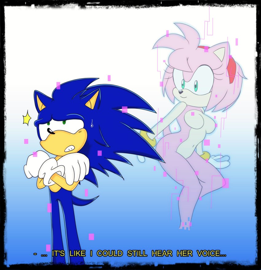 amy rose and sonic the hedgehog (sonic the hedgehog (series) and etc) created by newventure