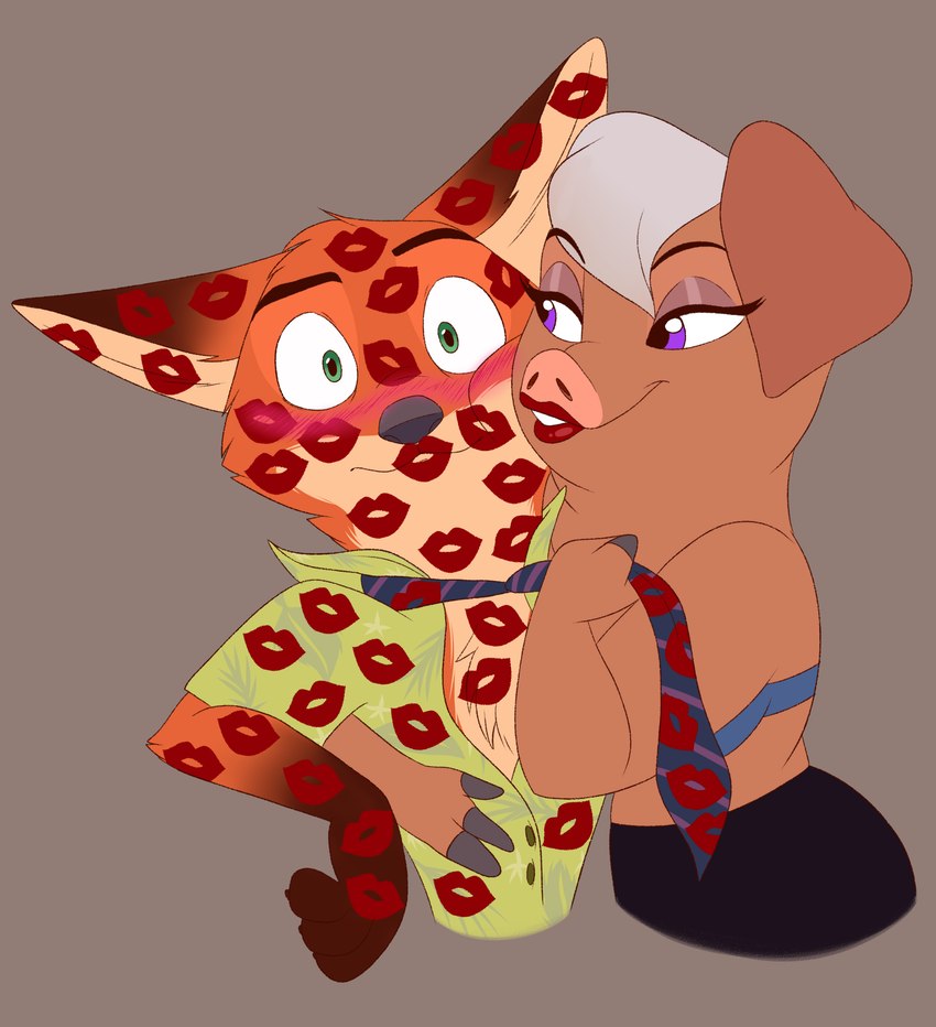 mayor swinton and nick wilde (zootopia and etc) created by nivarra