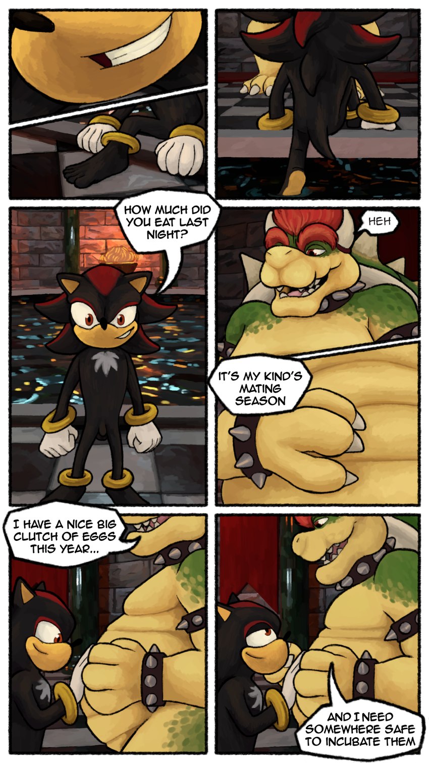 bowser and shadow the hedgehog (sonic the hedgehog (series) and etc) created by rowan crimes