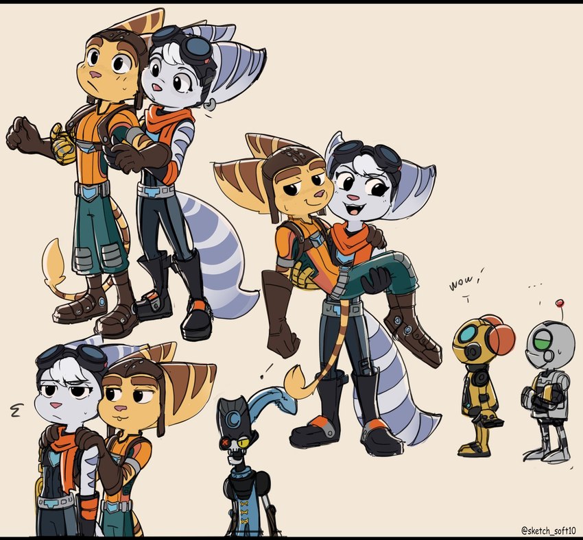 clank, kit, ratchet, and rivet (sony interactive entertainment and etc) created by time fluffy500