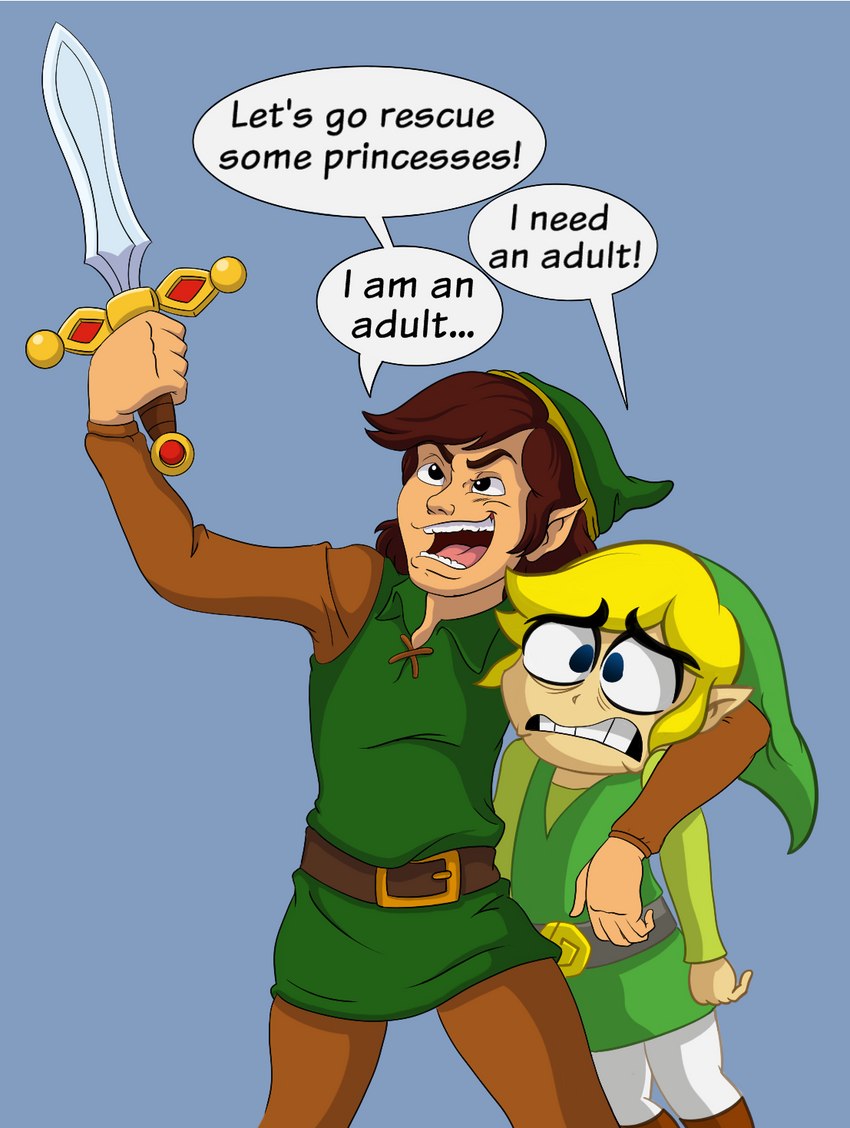 link and toon link (the legend of zelda (cartoon) and etc) created by scottforester17