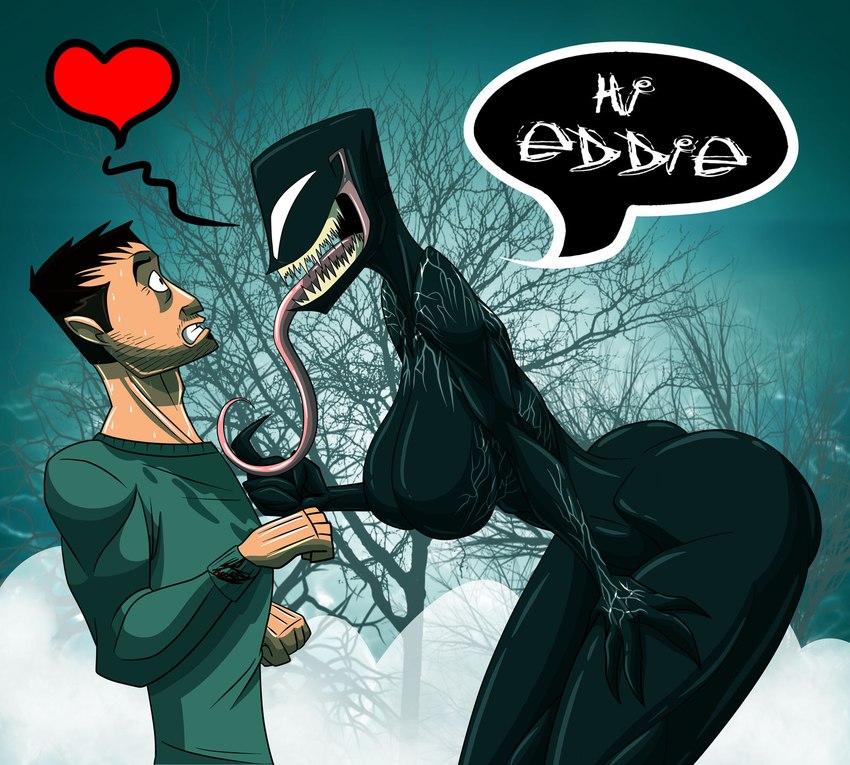 eddie brock, she-venom, and venom (marvel) created by therizkpiecraft