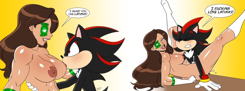 jessica cruz and shadow the hedgehog (sonic the hedgehog (series) and etc) created by aeolus06