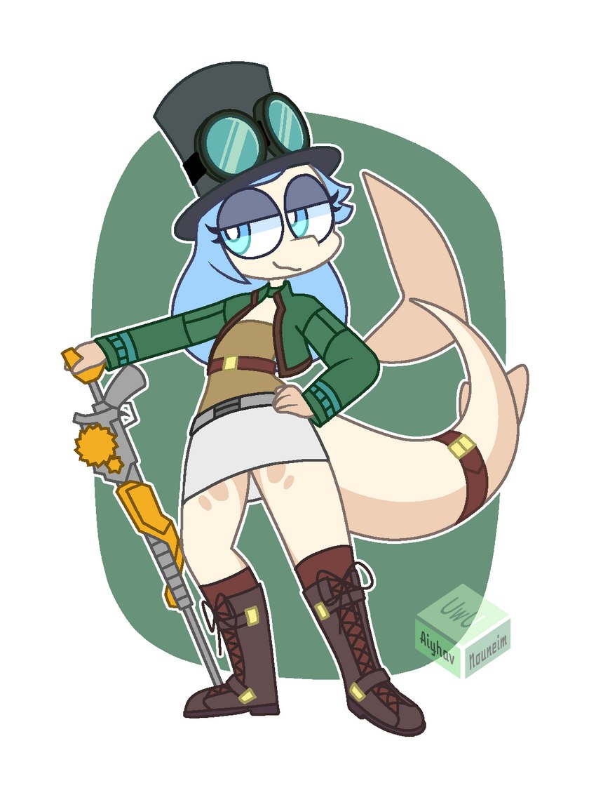 sharkgirl uhaha and steampunker (terraria) created by aiyhav nouneim