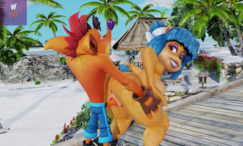 megumi bandicoot and trash bandicoot (crash team racing nitro-fueled and etc) created by lightningknight and wasarky