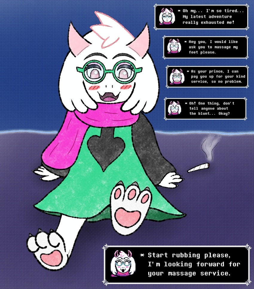 ralsei (ralsei smoking blunt and etc) created by devluca17