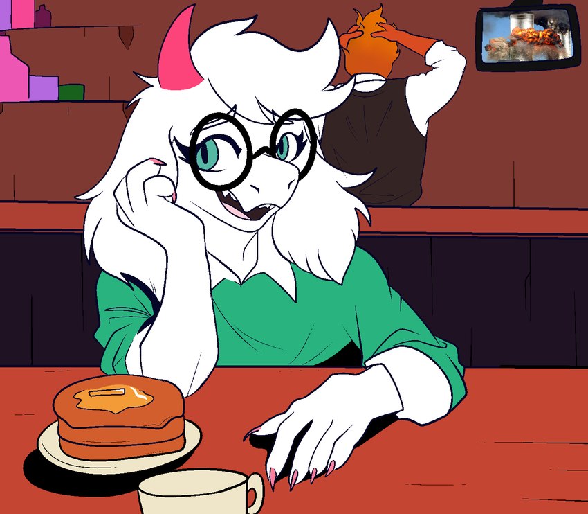 grillby and ralsei (undertale (series) and etc) created by snoozysoozyy