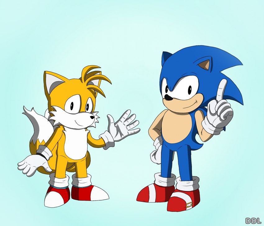 classic sonic, classic tails, miles prower, and sonic the hedgehog (sonic the hedgehog (series) and etc) created by doomlazy27