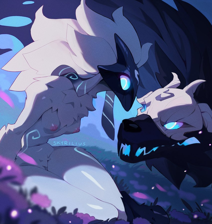 kindred, lamb, and wolf (league of legends and etc) created by skyrilius