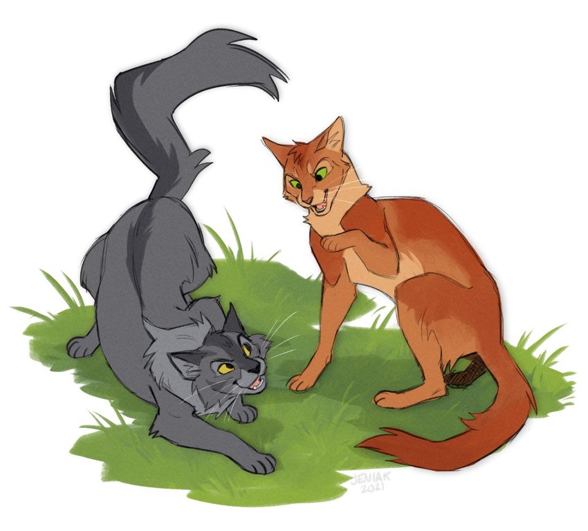 firestar and graystripe (warriors (book series)) created by jeniak