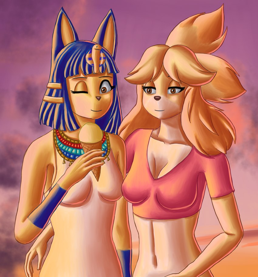 ankha and isabelle (animal crossing and etc) created by demongirl demoness