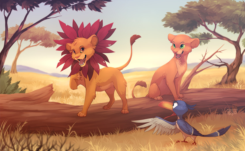 nala, simba, and zazu (the lion king and etc) created by reysi