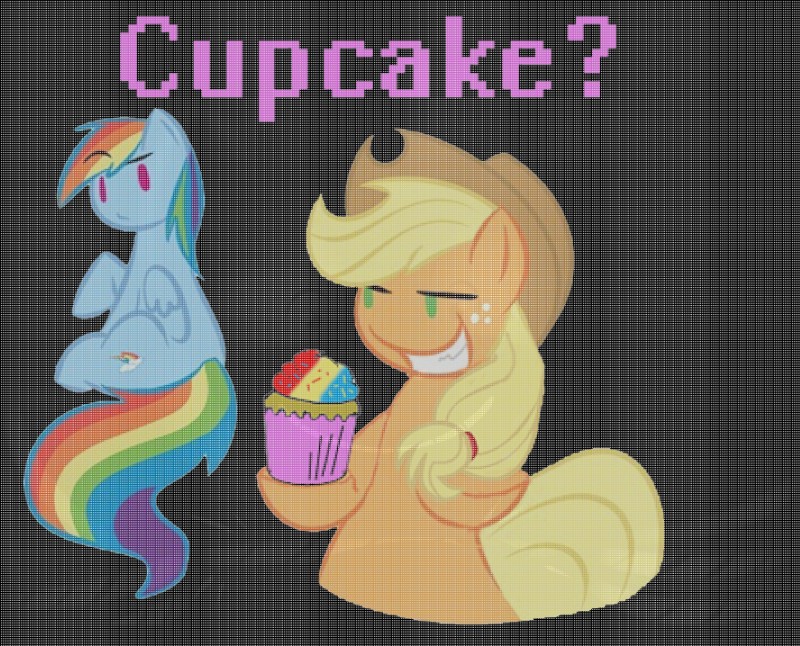 apple bloom, applejack, and rainbow dash (cupcakes (mlp fanfic) and etc) created by unknown artist