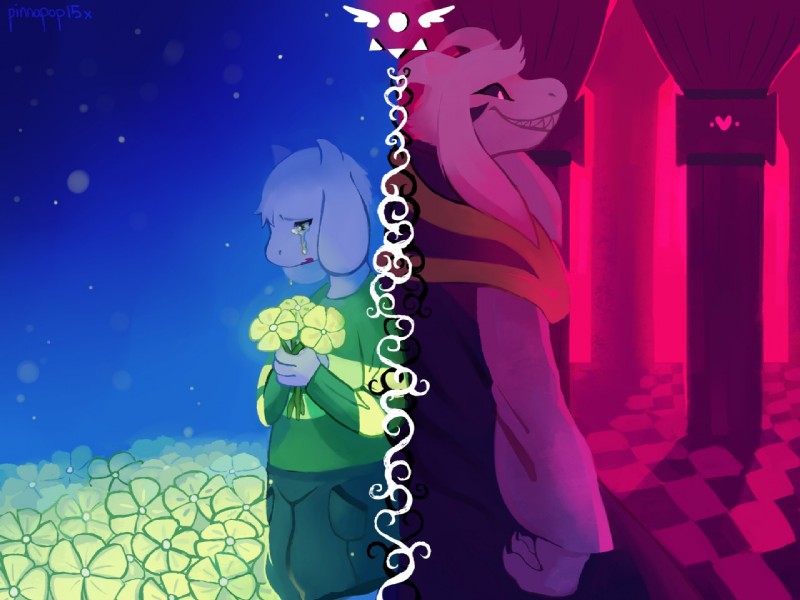 asriel dreemurr and asriel dreemurr (undertale (series) and etc) created by pinnapop