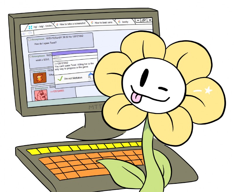 flowey the flower and heats flamesman (undertale (series) and etc) created by unknown artist