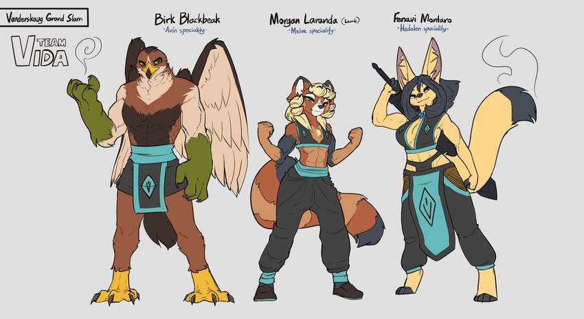 birk blackbeak, fenavi montaro, and morgan laranda (tale of tails) created by feretta