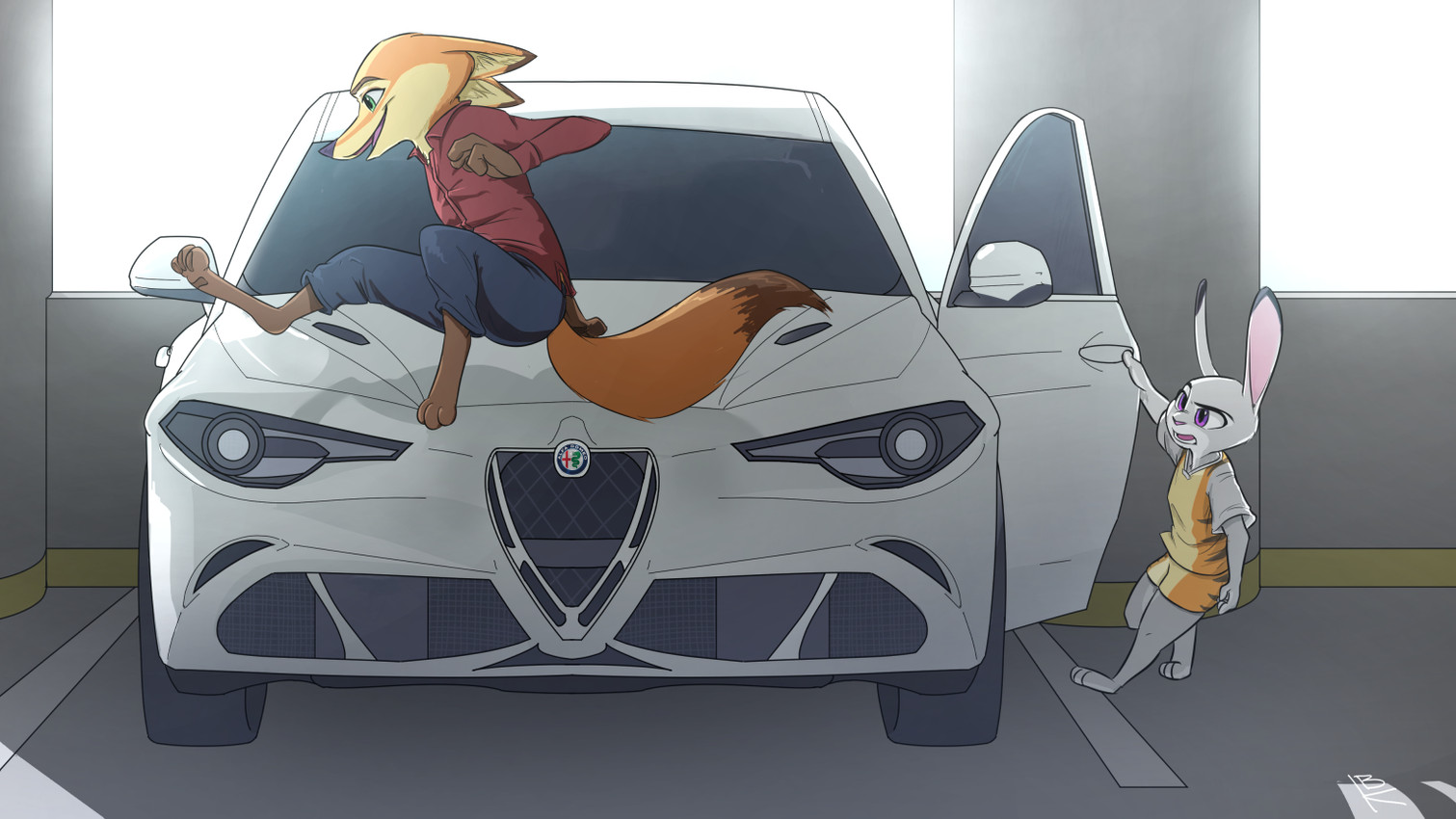 judy hopps and nick wilde (alfa romeo and etc) created by ittybittykittytittys