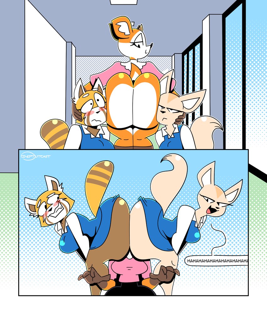 fenneko, retsuko, and tsunoda (aggretsuko and etc) created by ineptoutcast (artist)