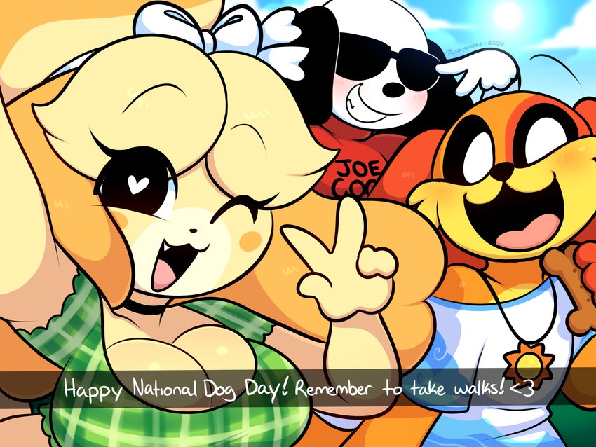 dogday, isabelle, and snoopy (mob entertainment and etc) created by puppysnackz