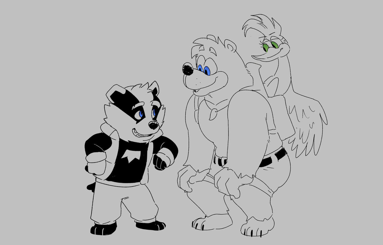 banjo, bradley, and kazooie (bradley the badger and etc) created by boar on board