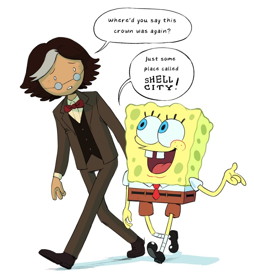 simon petrikov and spongebob squarepants (spongebob squarepants and etc) created by grabsart