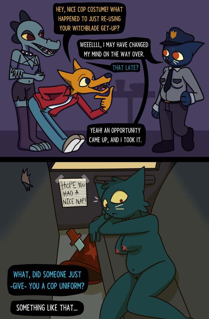 aunt molly, bea santello, gregg lee, and mae borowski (night in the woods and etc) created by himitsu