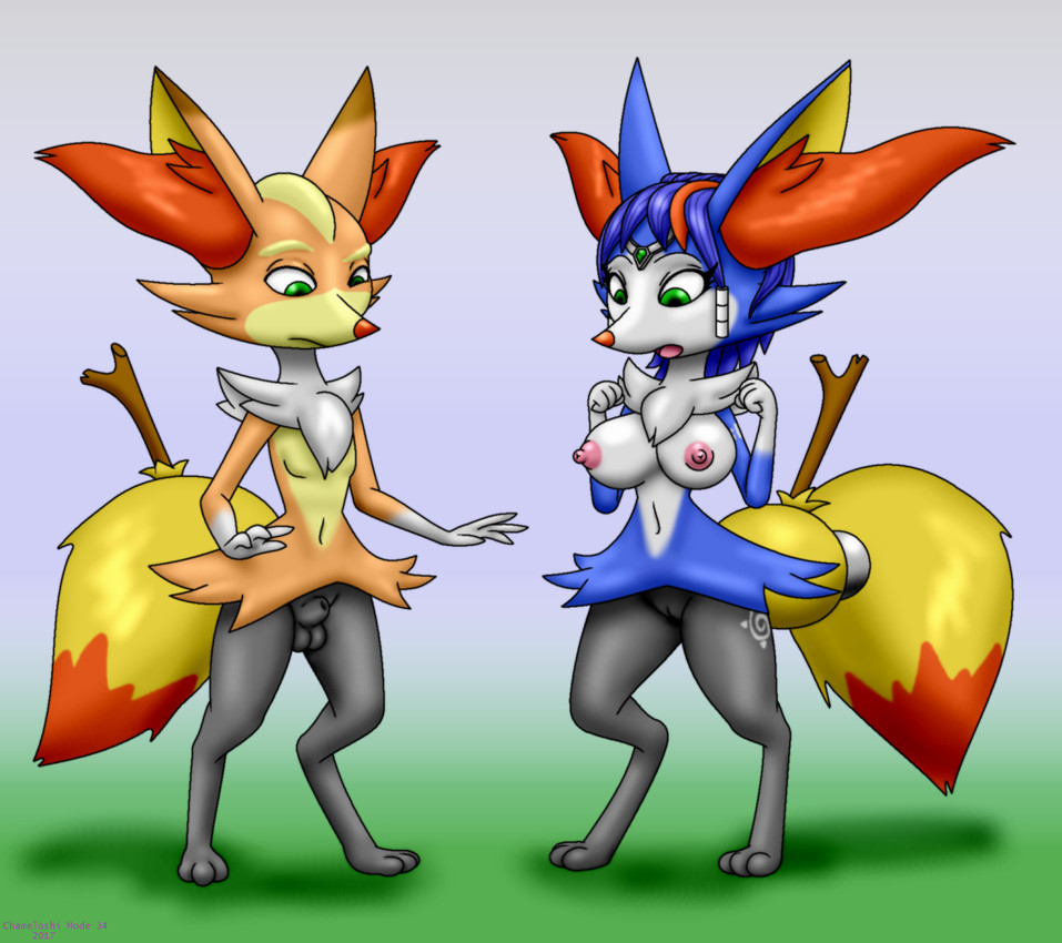 fox mccloud and krystal (nintendo and etc) created by chameloshi