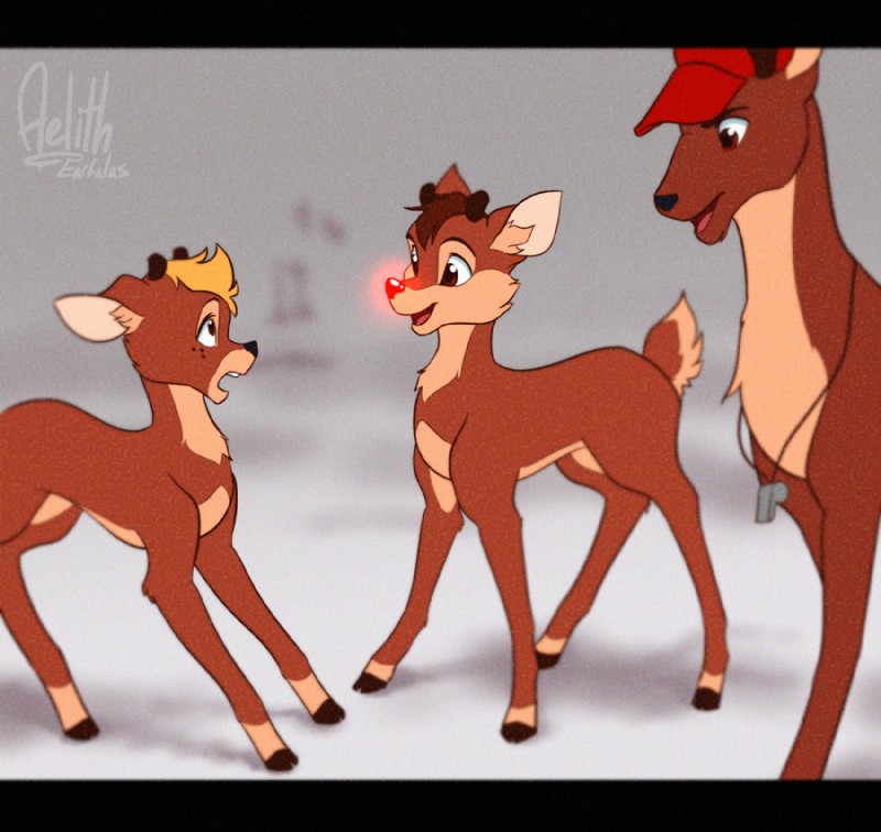 comet, fireball, and rudolph the red-nosed reindeer (rudolph the red-nosed reindeer (tv special)) created by p-aei