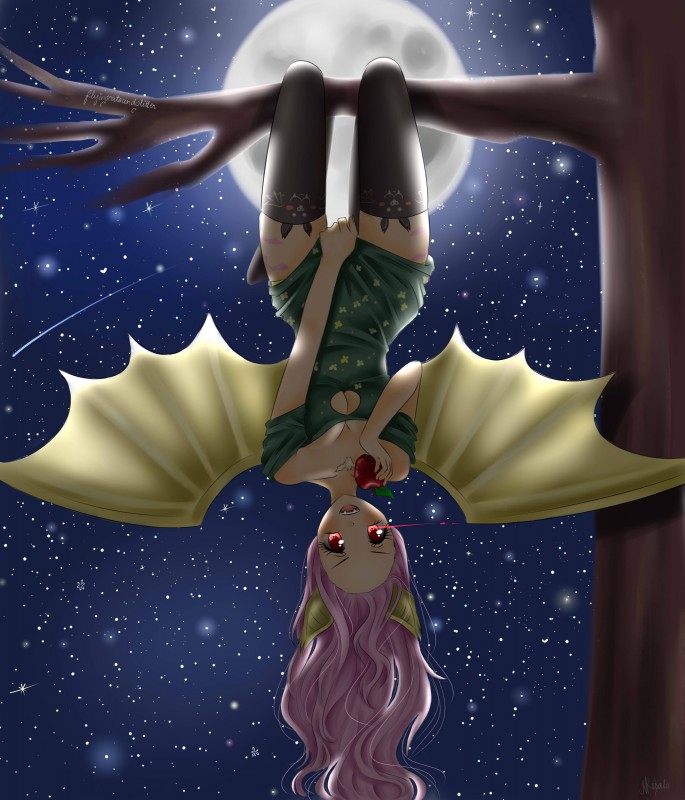 flutterbat and fluttershy (friendship is magic and etc) created by flyingcatsandglitter