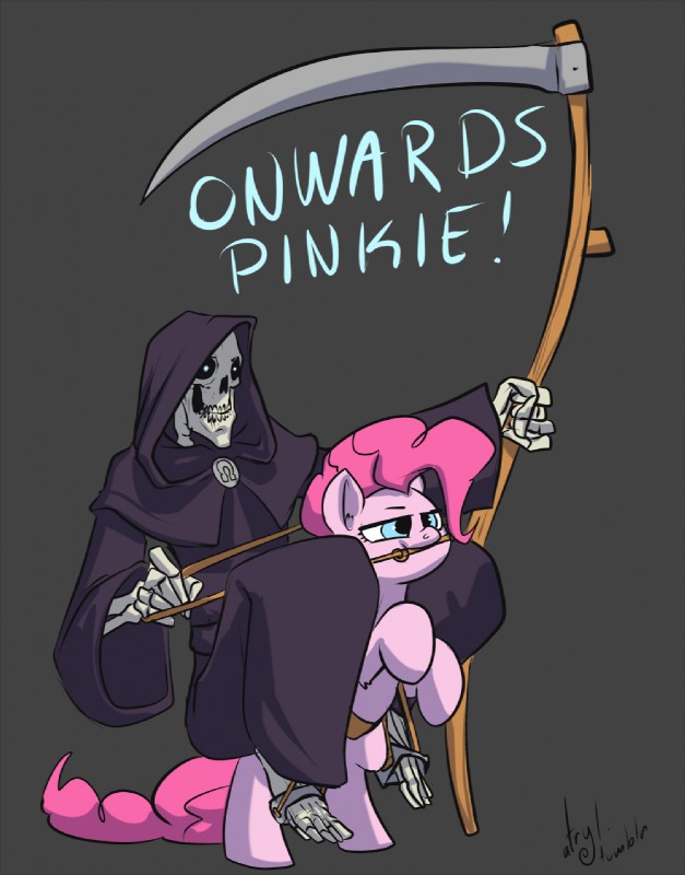 death, grim reaper, and pinkie pie (friendship is magic and etc) created by atryl