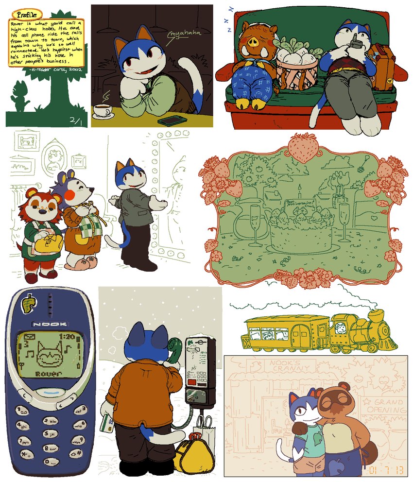 tom nook, porter, rover, mabel able, sable able, and etc (animal crossing and etc) created by qs75834 (artist)