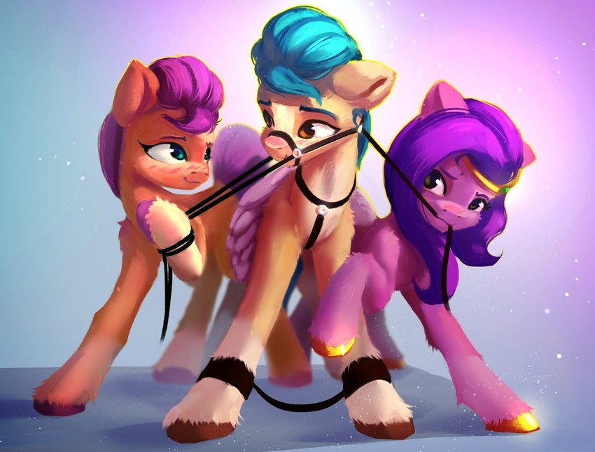 hitch trailblazer, pipp petals, and sunny starscout (my little pony and etc) created by itssim