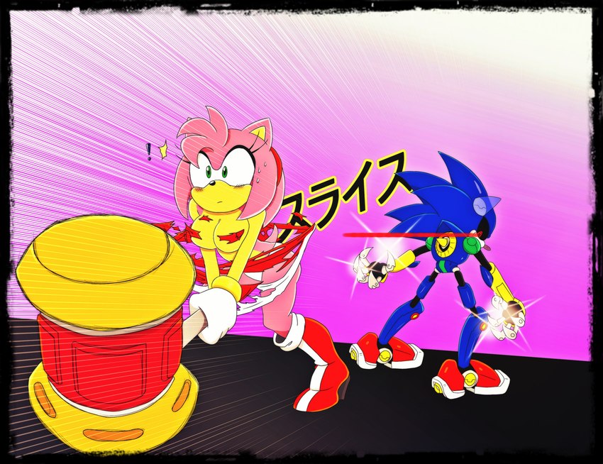 amy rose and metal sonic (sonic the hedgehog (series) and etc) created by newventure