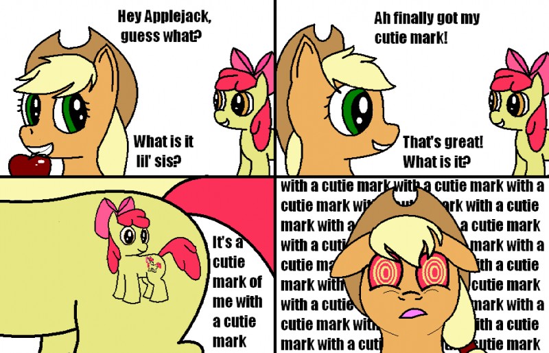 apple bloom and applejack (friendship is magic and etc) created by unknown artist