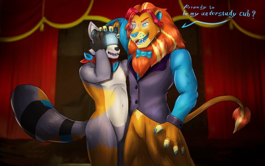 lloydford l. lion and rambley raccoon (hypnovember2024 and etc) created by howlfeiwolf