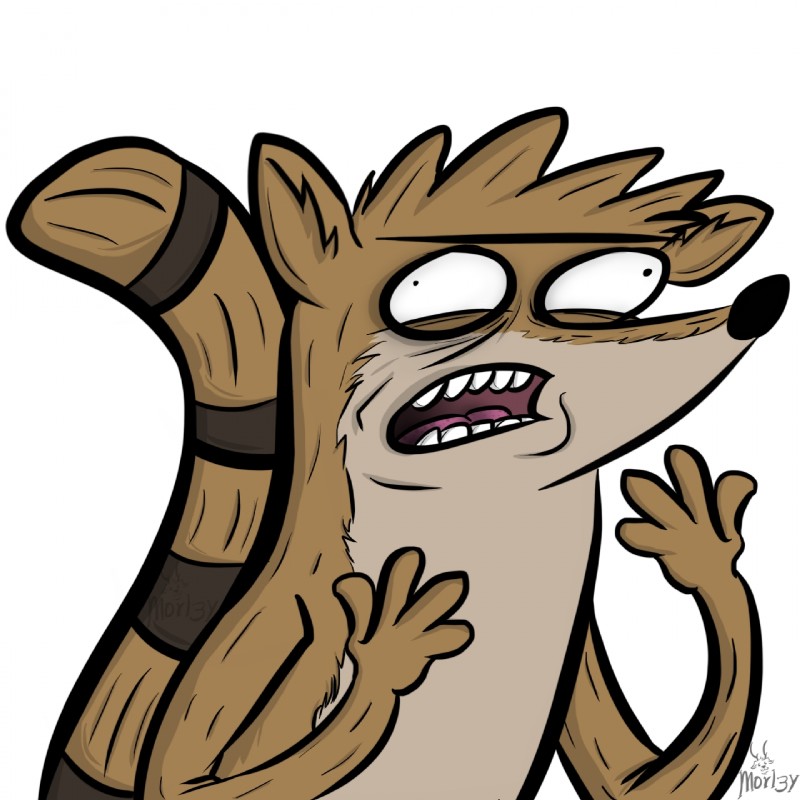 rigby (cartoon network and etc) created by morl3y