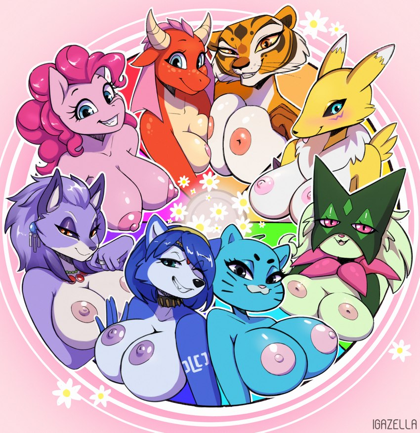 belladonna, krystal, nicole watterson, pinkie pie, master tigress, and etc (the amazing world of gumball and etc) created by igazella