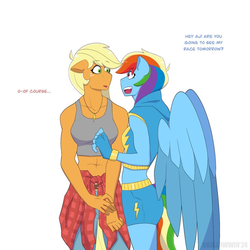 applejack and rainbow dash (friendship is magic and etc) created by shallowwin