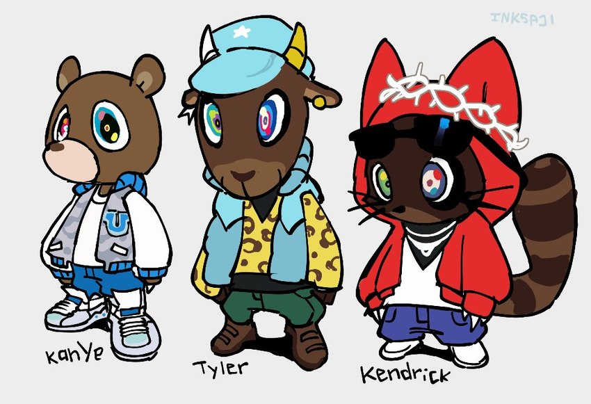 dropout bear and tyler the creator (graduation (album) and etc) created by inksaji