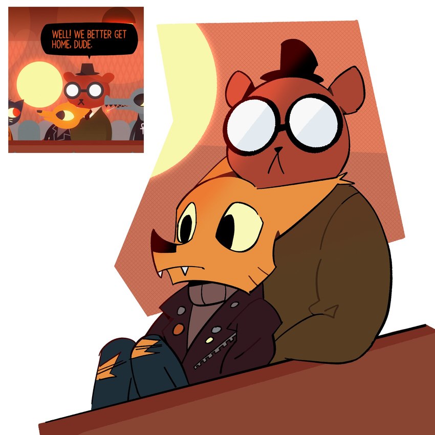 angus delaney, bea santello, gregg lee, and mae borowski (night in the woods) created by javigameboy