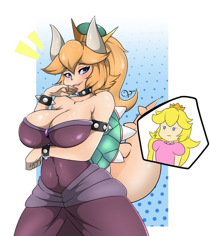 bowser and princess peach (bowsette meme and etc) created by zzvinniezz