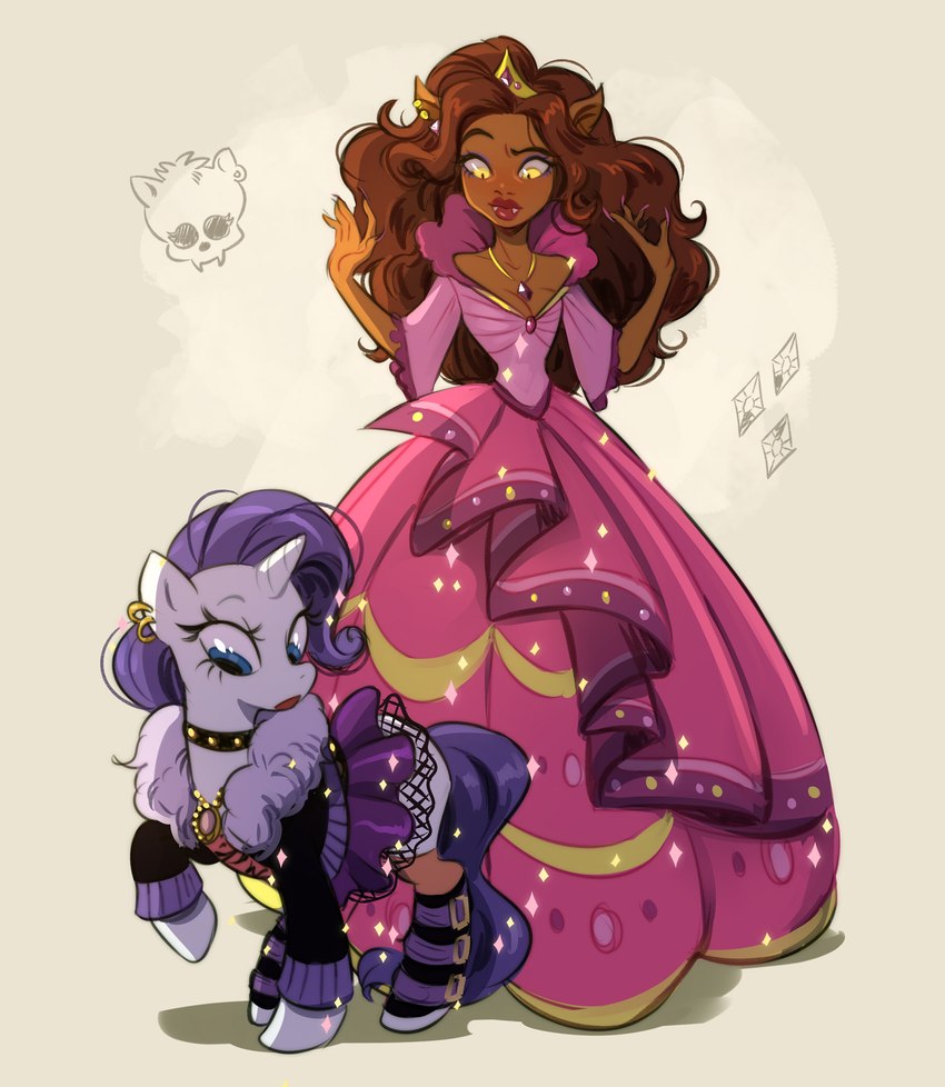 clawdeen wolf and rarity (friendship is magic and etc) created by ripushko