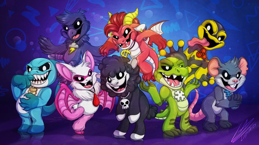 allister gator, maggie mako, simon smoke, baba chops, icky licky, and etc (nightmare critters and etc) created by lupiarts