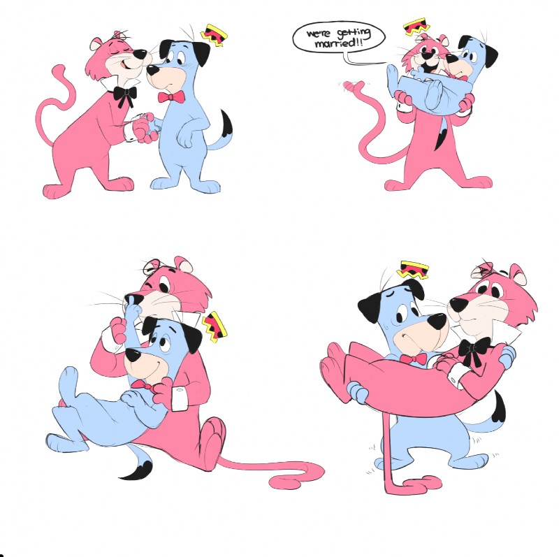 huckleberry hound and snagglepuss (the huckleberry hound show and etc) created by plum (artist)