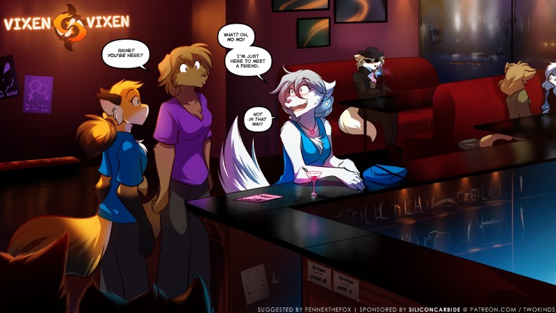 clovis, madelyn adelaide, maeve, raine silverlock, mike, and etc (twokinds) created by tom fischbach