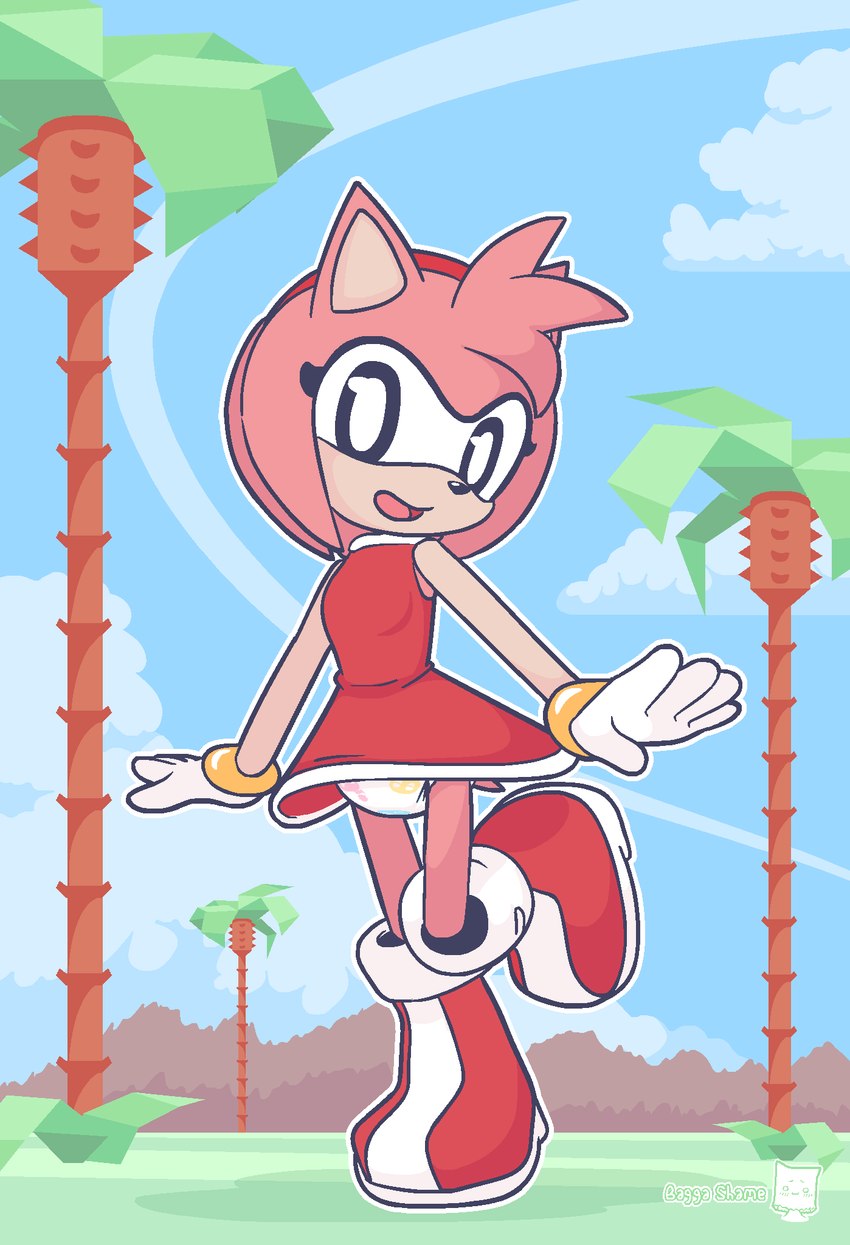 amy rose (sonic the hedgehog (series) and etc) created by baggashame