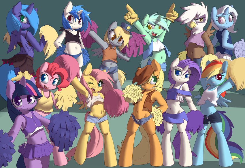 lyra heartstrings, twilight sparkle, princess luna, vinyl scratch, derpy hooves, and etc (friendship is magic and etc) created by grumblepluck and kevinsano