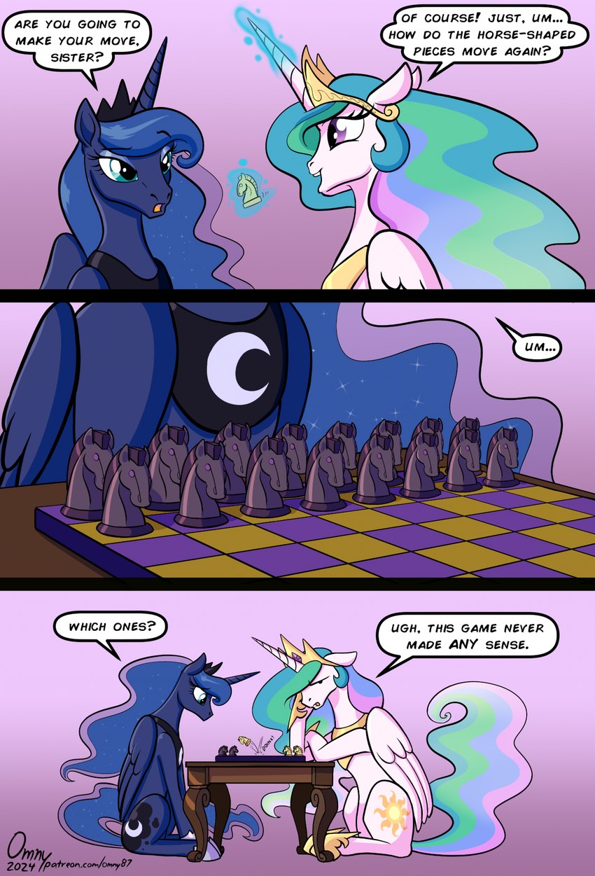 princess celestia and princess luna (friendship is magic and etc) created by omny87