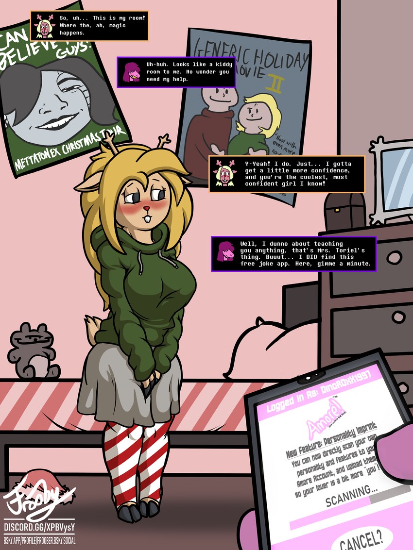 mettaton ex, noelle holiday, and susie (christmas just a week away! and etc) created by frooby